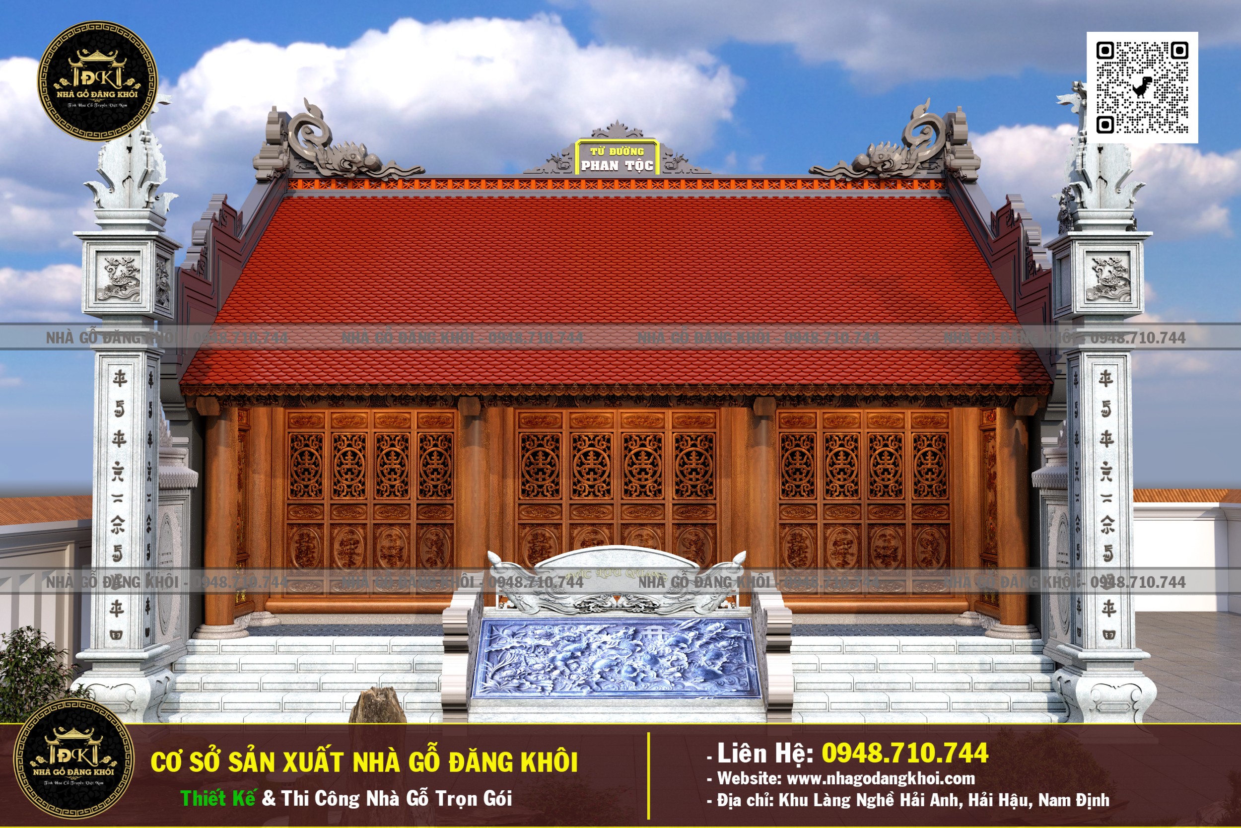 Nhà Gỗ 3 Gian Lim Nam Phi - Nhà Gỗ Đăng Khôi