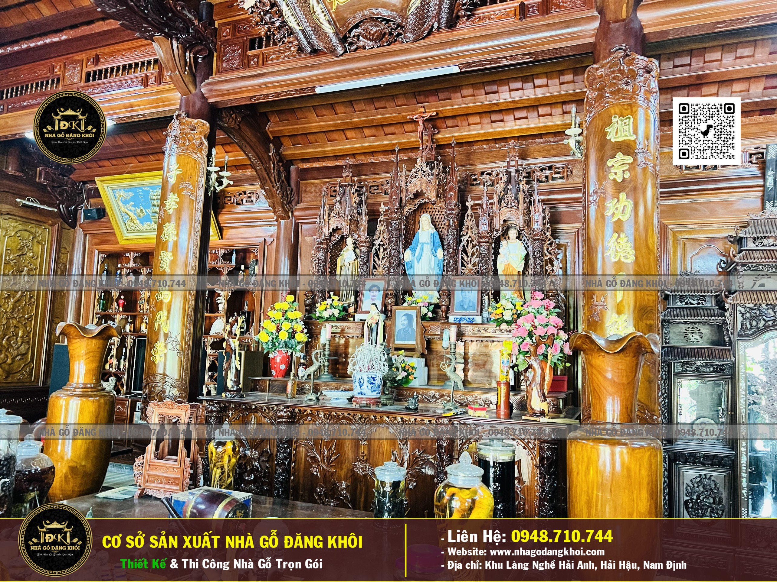 Nội Thất Nhà Gỗ Công Giáo Lim Nam Phi - Nhà Gỗ Đăng Khôi