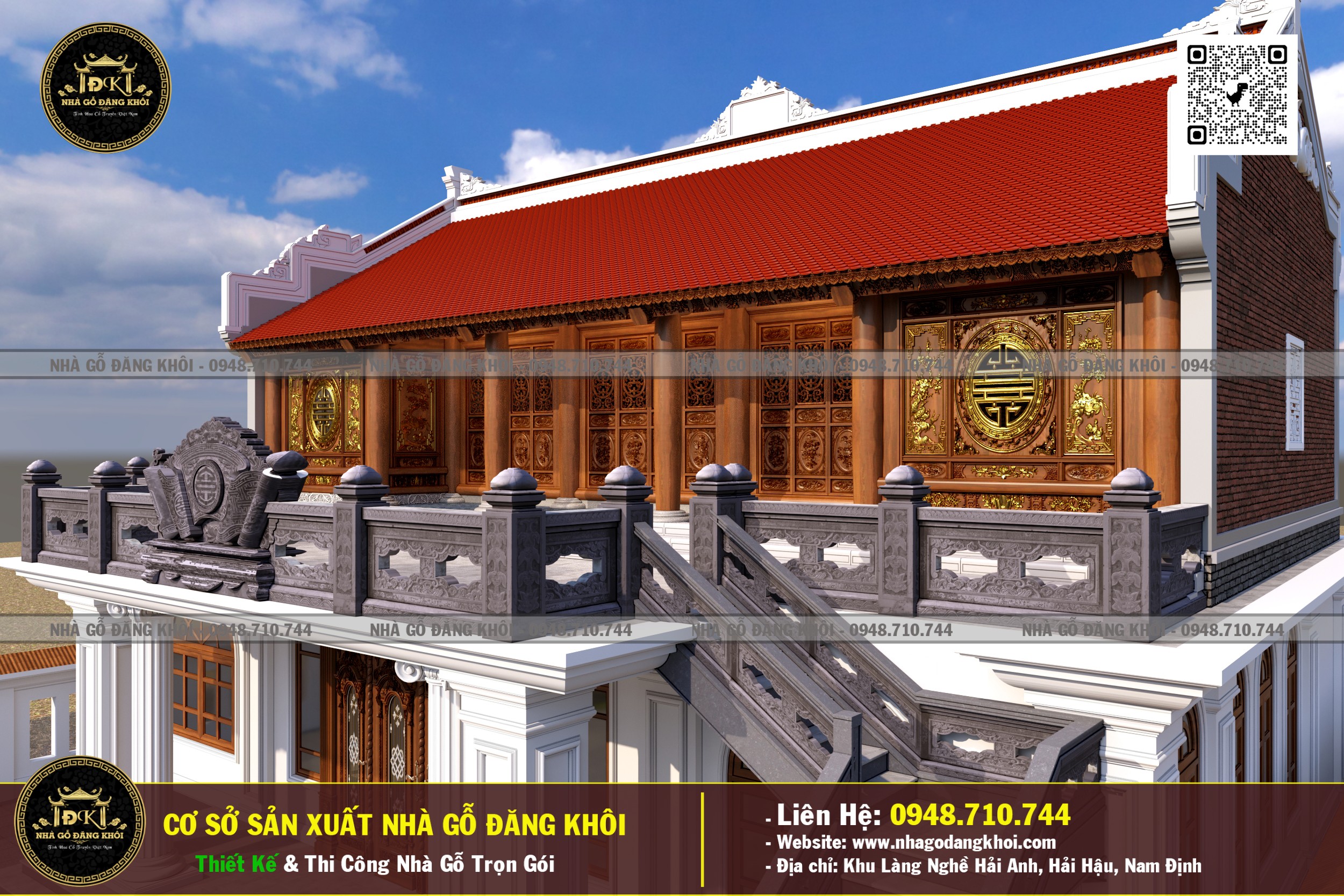 Ảnh Nhà Gỗ 5 Gian 2 Tầng Căm Xe Lào - Nhà Gỗ Đăng Khôi! 5