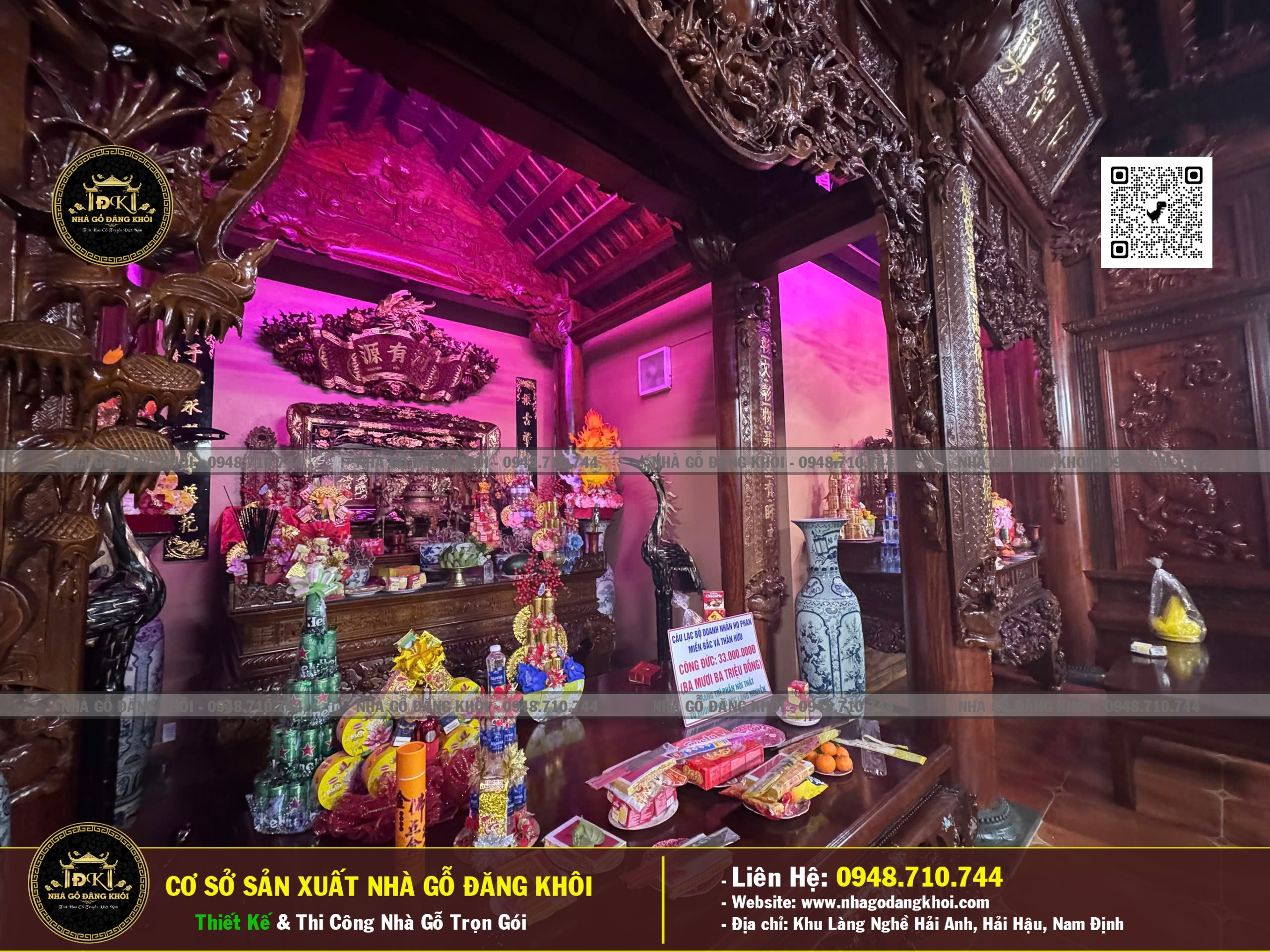 Ảnh Nội Thất Nhà Gỗ 3 Gian 1 Hậu Cung Lim Nam Phi ,Nhà Thờ Họ Phan Nhà Gỗ Đăng khôi 5