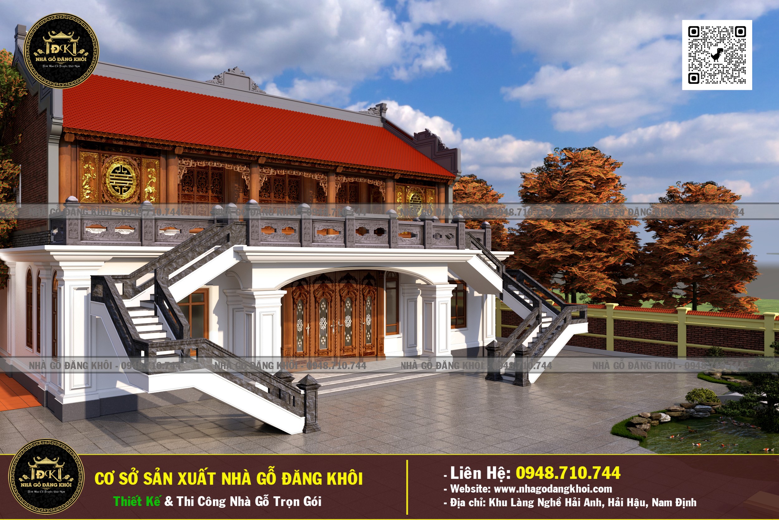 Ảnh Nhà Gỗ 5 Gian 2 Tầng Lim Nam Phi - Nhà Gỗ Đăng Khôi 3