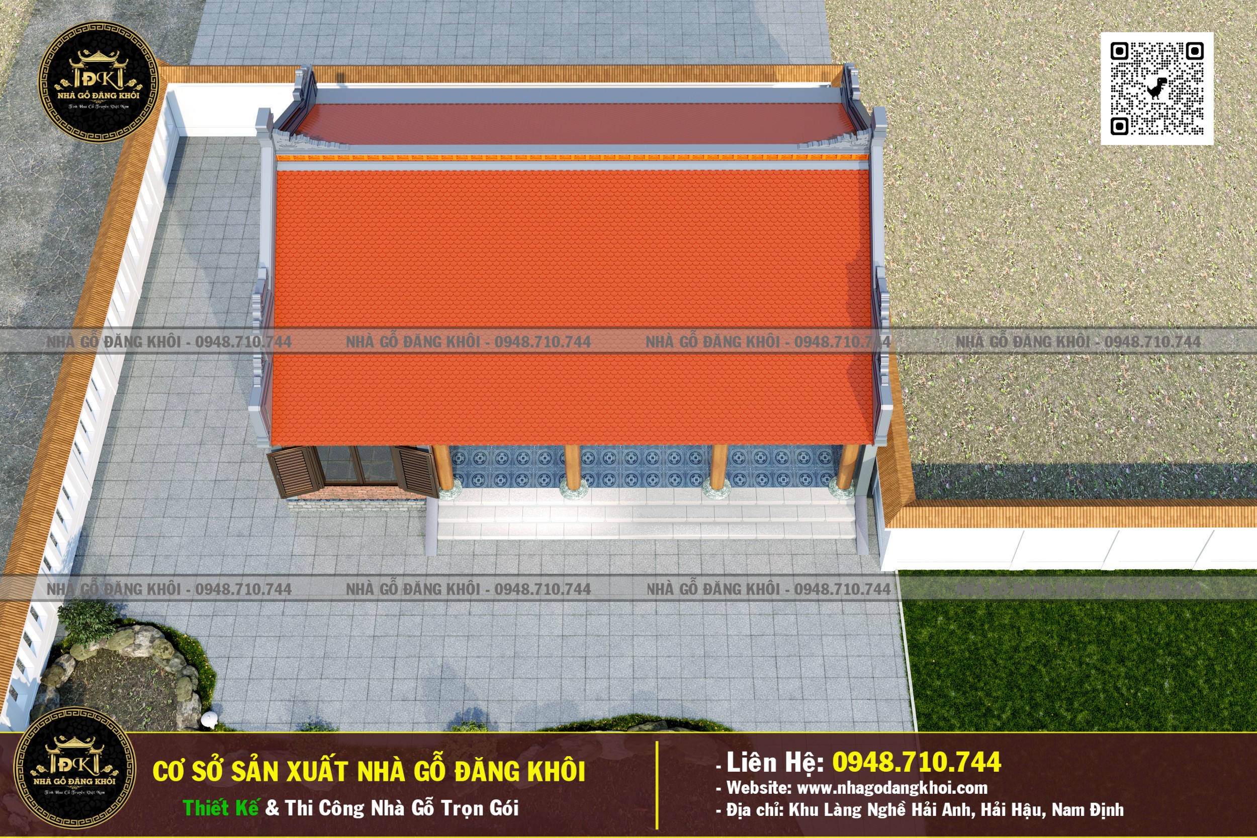 Ảnh Nhà Gỗ 3 Gian 1 Phòng Ngủ Lim Nam Phi - Nhà Gỗ Đăng Khôi 6