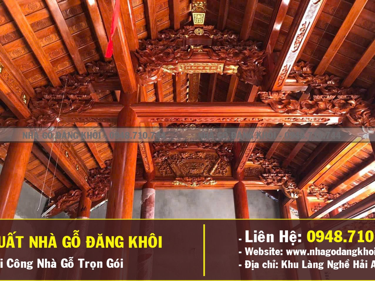 Thi Công Nhà Gỗ 3 Gian Lim Lam Phi Tại Thanh Hóa - Nhà Gỗ Đăng Khôi