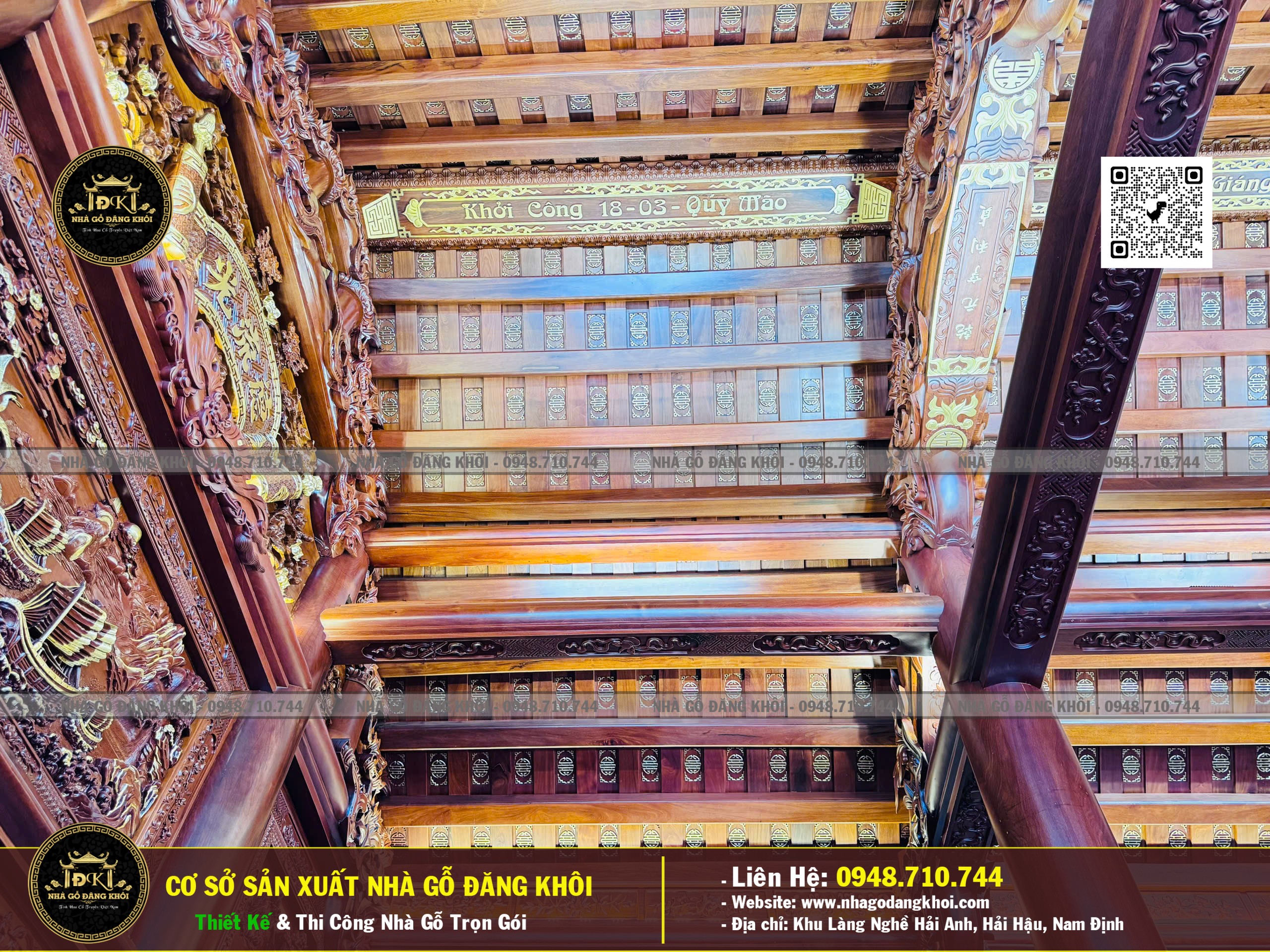 Ảnh Nội Thất Nhà Gỗ 5 Gian Căm Xe Lào - Nhà Gỗ Đăng Khôi 8