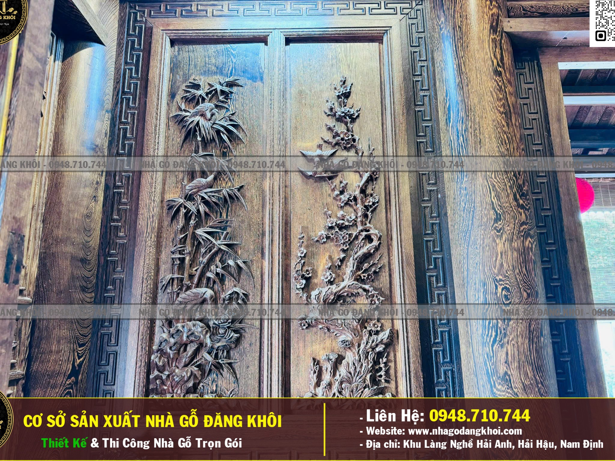 Ảnh Nội Thất NHà GỖ 3 Gian 4 Mái Đao Gỗ Mun Đuôi Công Tại Bình Dương ! 9