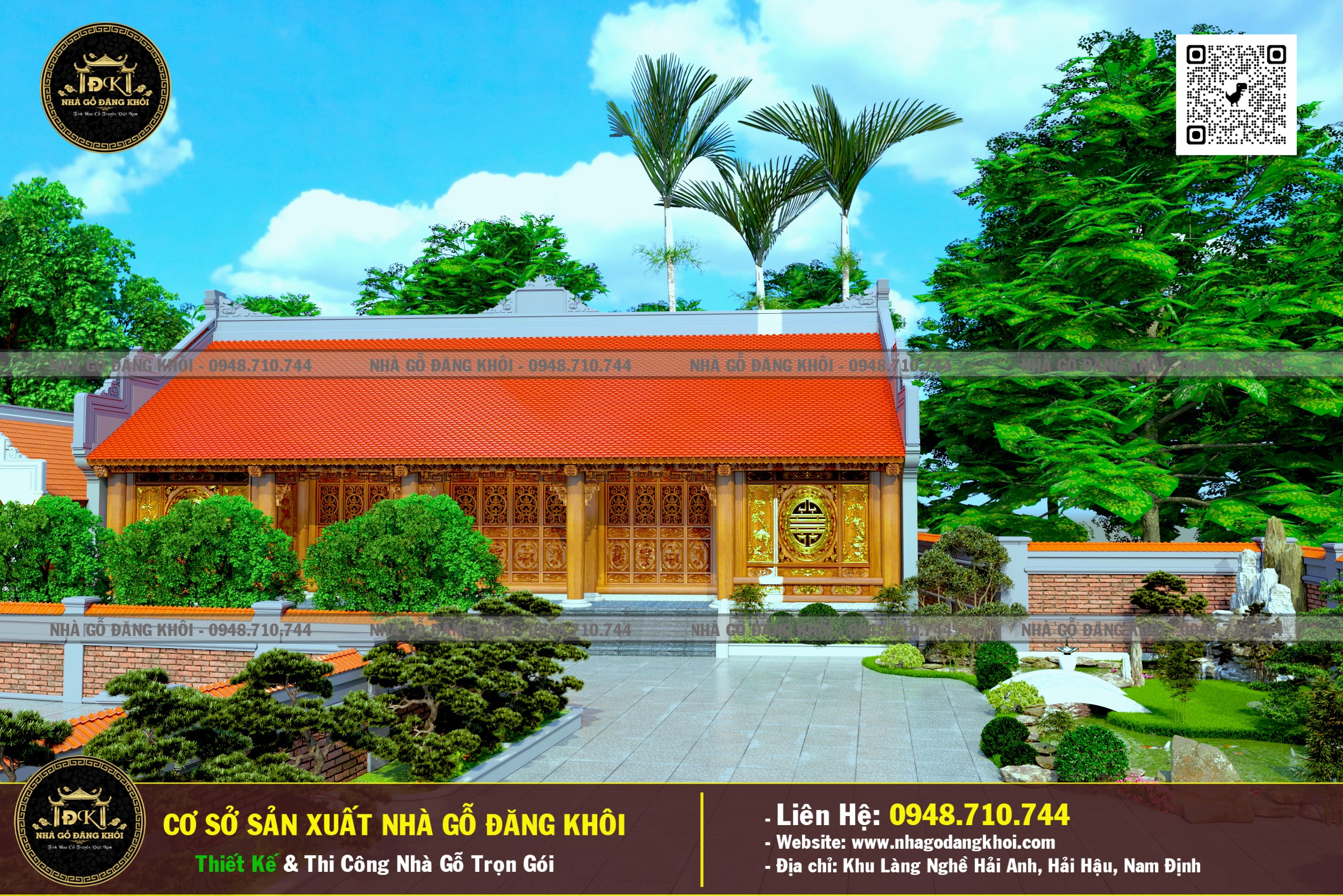 Nhà Gỗ 5 Gian Lim Nam Phi Tại Vụ Bản - Nhà Gỗ Đăng Khôi