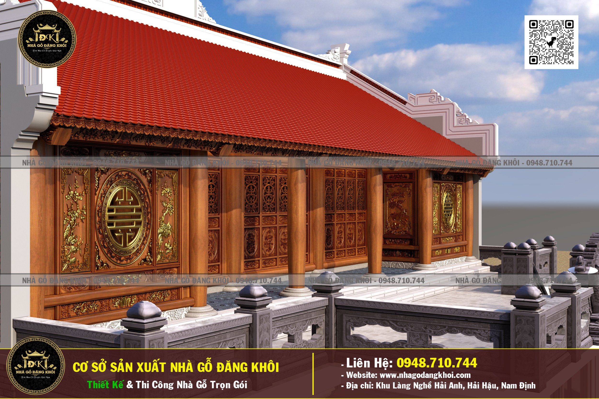 Ảnh Nhà Gỗ 5 Gian 2 Tầng Căm Xe Lào - Nhà Gỗ Đăng Khôi! 2