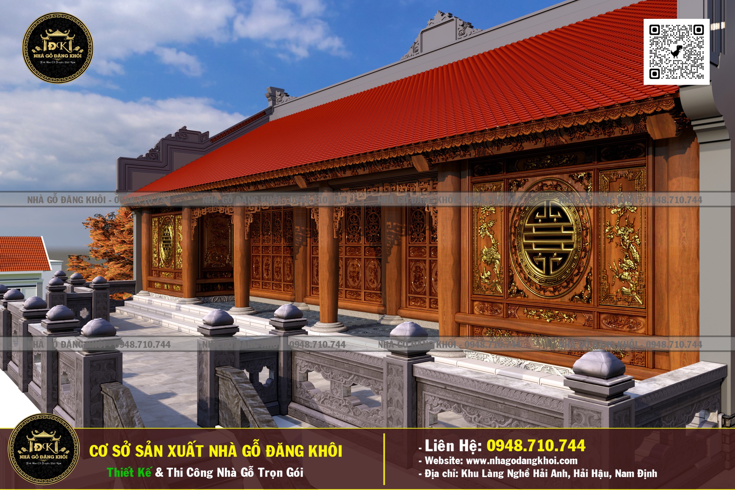 Ảnh Nhà Gỗ 5 Gian 2 Tầng Lim Nam Phi - Nhà Gỗ Đăng Khôi 4