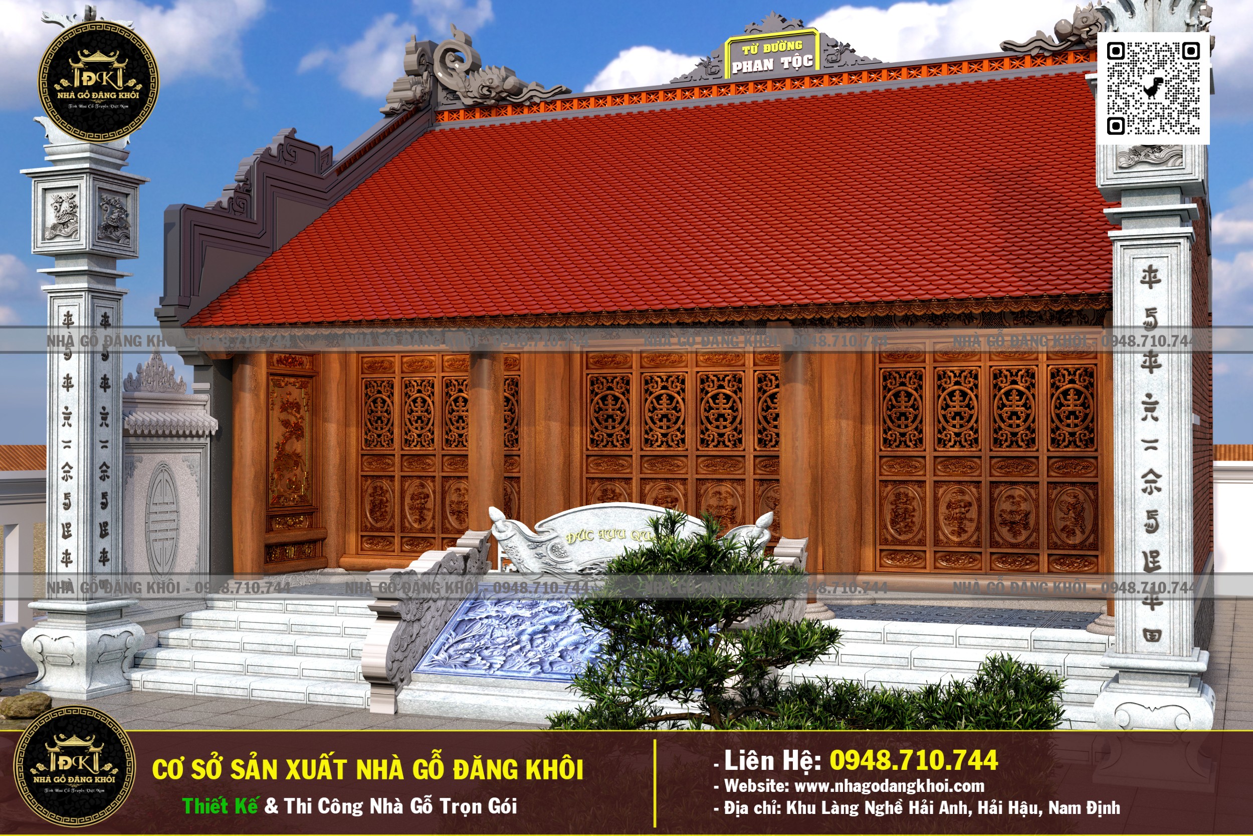 Ảnh Nhà Gỗ 3 Gian Lim Nam Phi - Nhà Gỗ Đăng Khôi 5