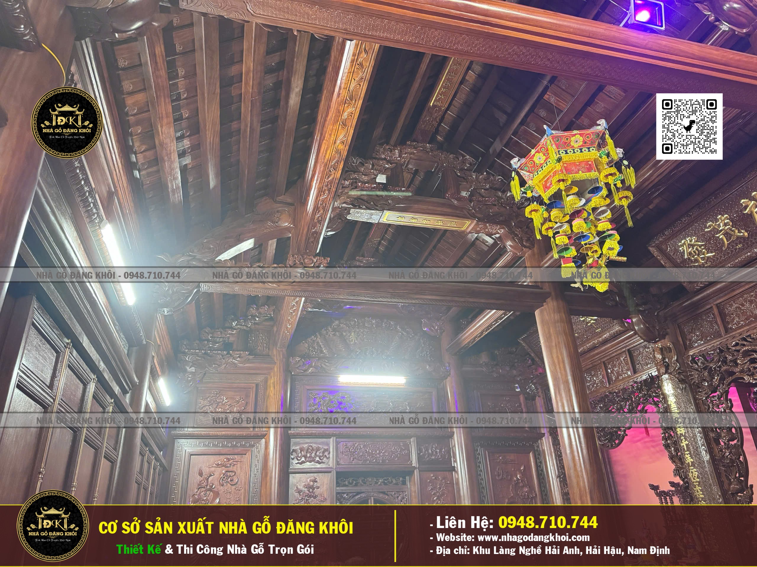 Ảnh Nội Thất Nhà Gỗ 3 Gian 1 Hậu Cung Lim Nam Phi ,Nhà Thờ Họ Phan Nhà Gỗ Đăng khôi 7