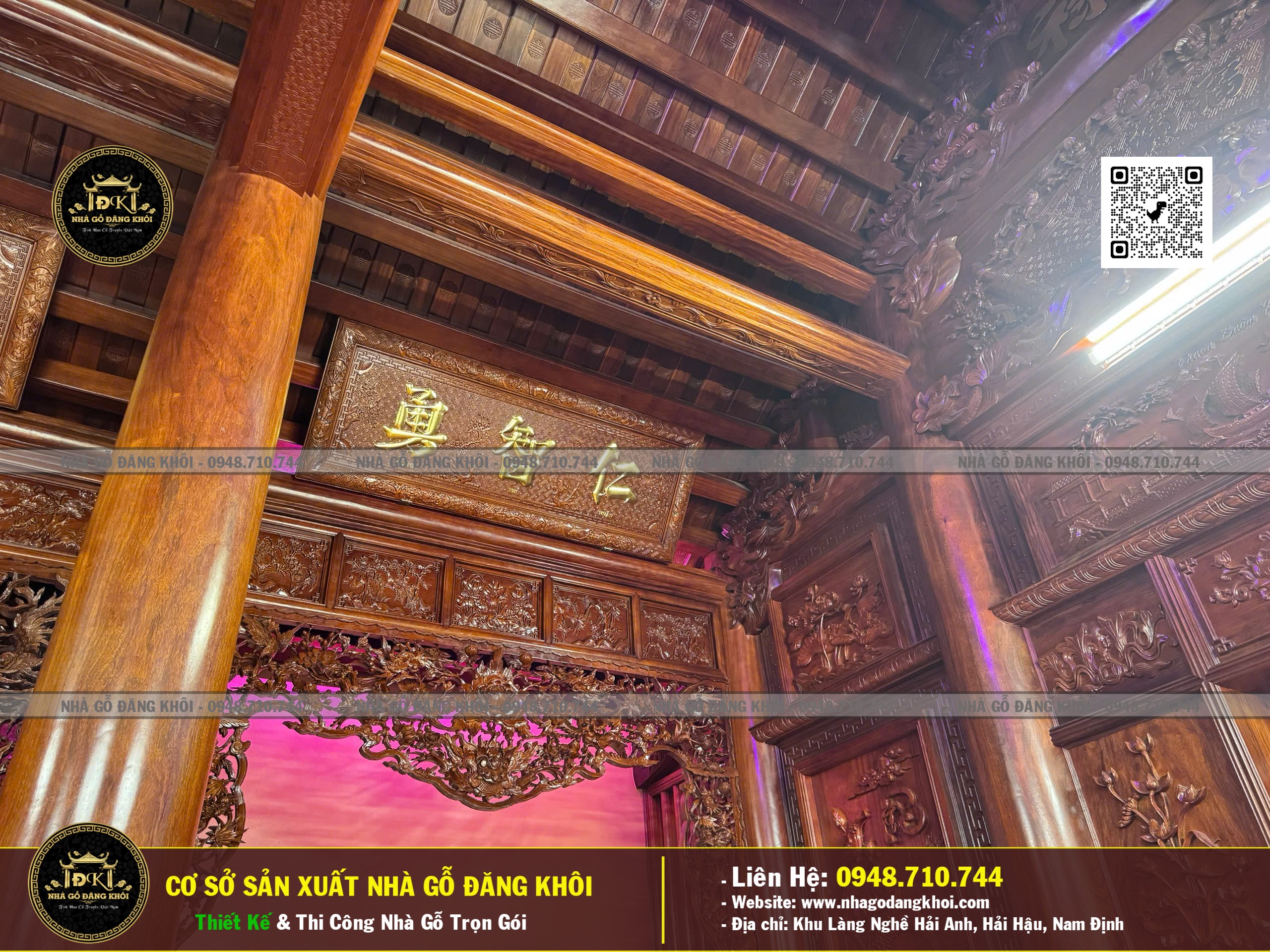Ảnh Nội Thất Nhà Gỗ 3 Gian 1 Hậu Cung Lim Nam Phi ,Nhà Thờ Họ Phan Nhà Gỗ Đăng khôi 9