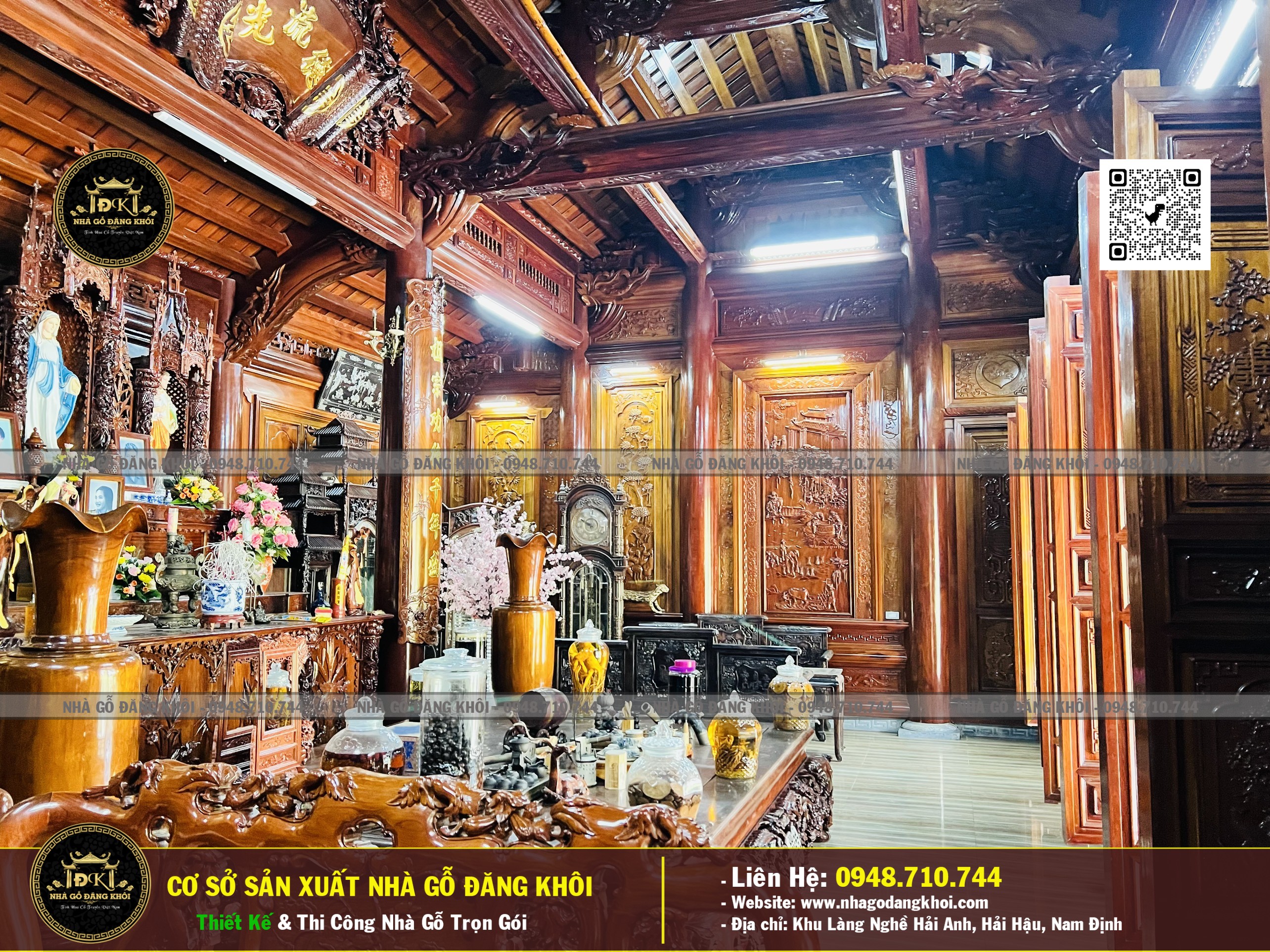 Ảnh Nội Thất Nhà Gỗ Công Giáo Lim Nam Phi - Nhà Gỗ Đăng Khôi 3