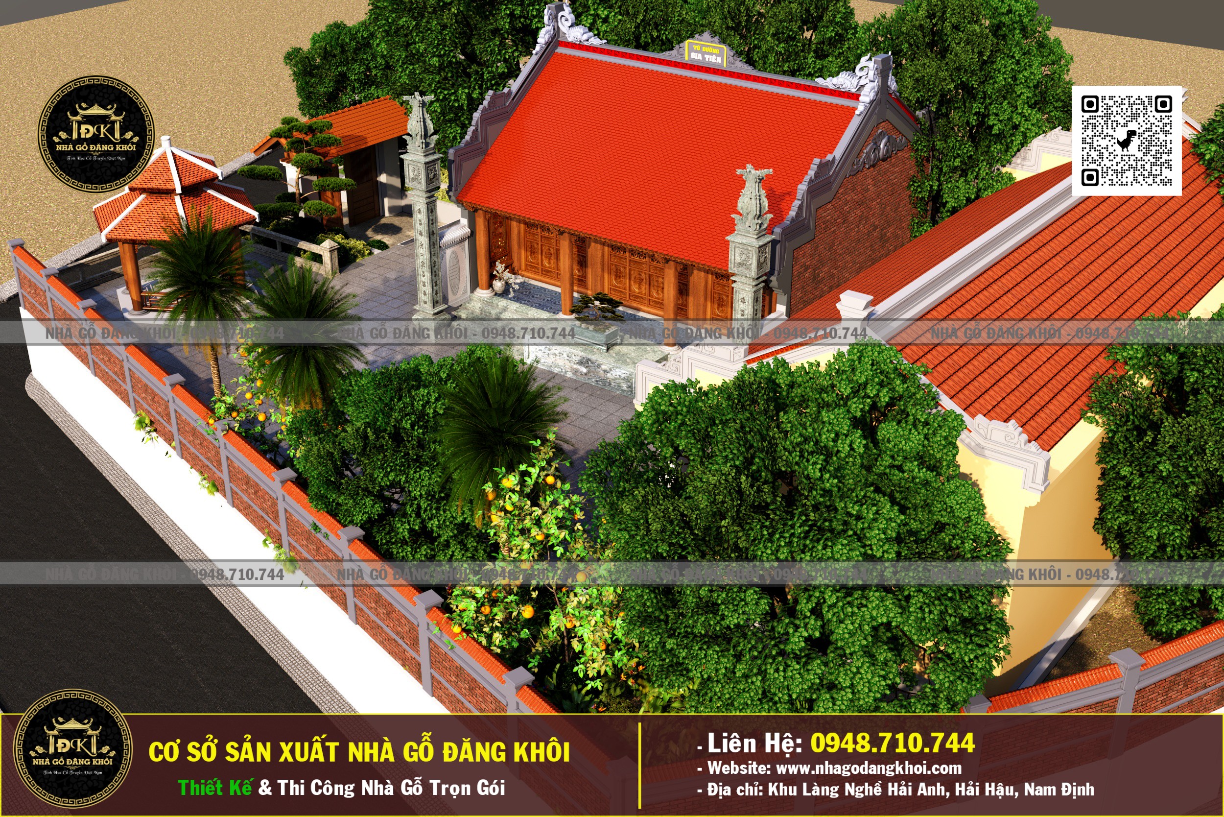 Ảnh Thiết Kế Nhà Gỗ 3 Gian Lim Nam Phi Tại Hà Nội 5