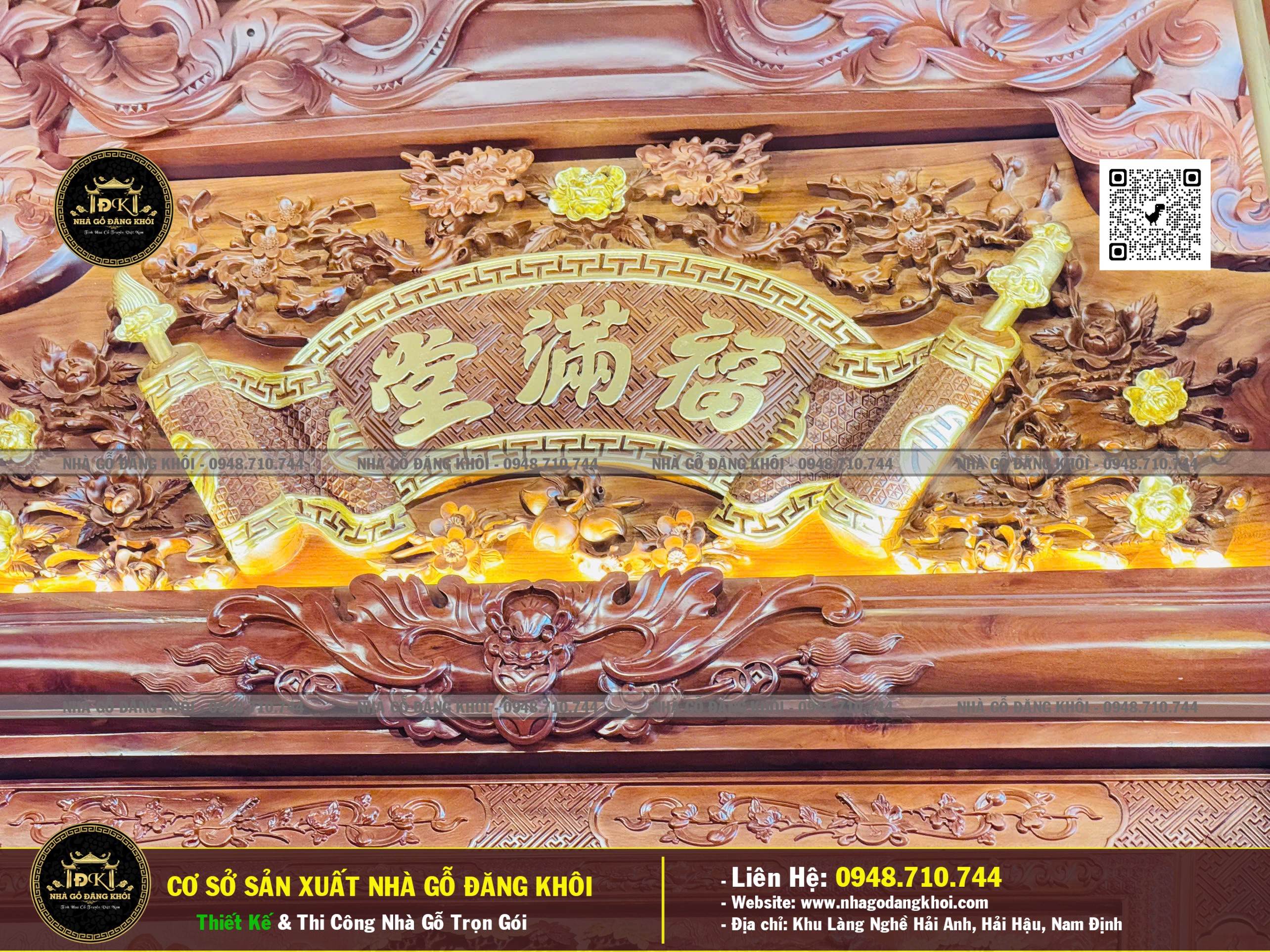 Ảnh Nội Thất Nhà Gỗ 5 Gian Căm Xe Lào - Nhà Gỗ Đăng Khôi 1