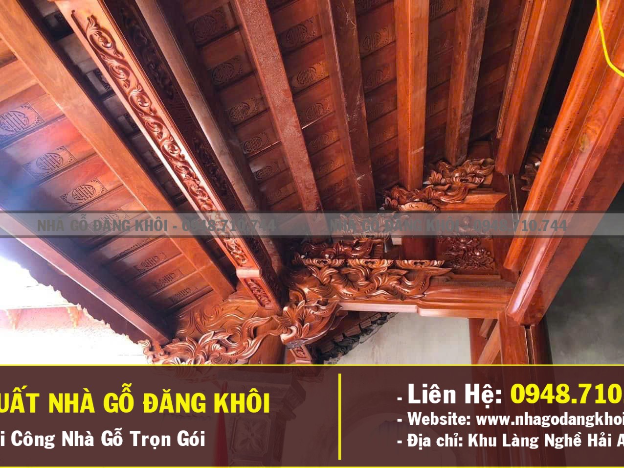 Ảnh Thi Công Nhà Gỗ 3 Gian Lim Lam Phi Tại Thanh Hóa - Nhà Gỗ Đăng Khôi 4