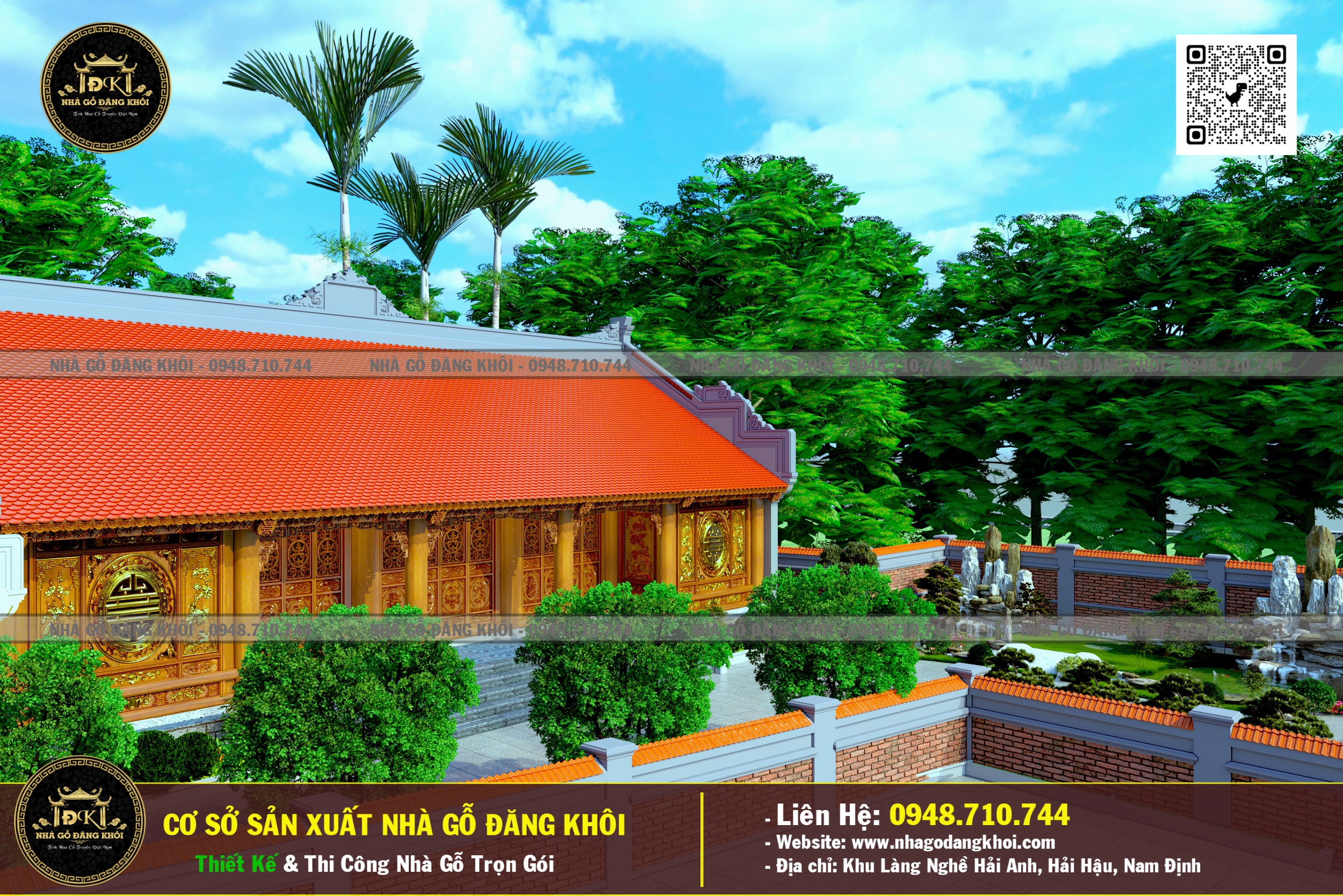 Ảnh Nhà Gỗ 5 Gian Lim Nam Phi Tại Vụ Bản - Nhà Gỗ Đăng Khôi 3