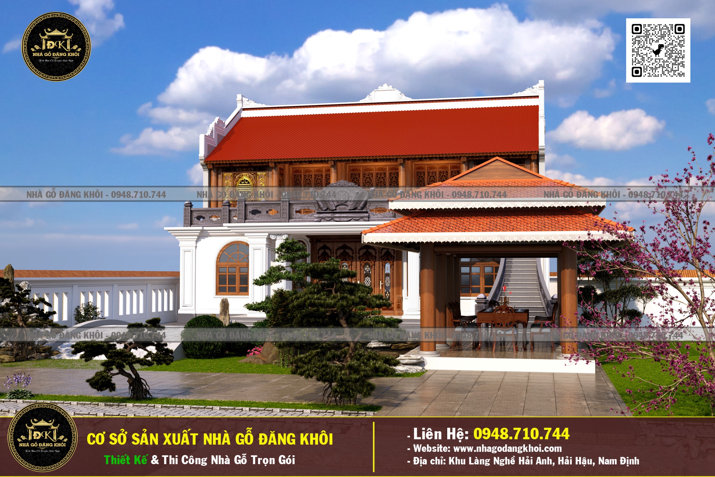Ảnh Nhà Gỗ 5 Gian 2 Tầng Căm Xe Lào - Nhà Gỗ Đăng Khôi! 7