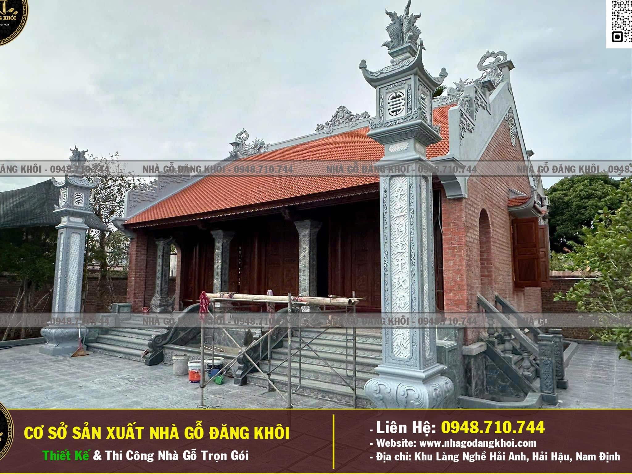 Ảnh Thi Công Nhà Gỗ 3 Gian Lim Lam Phi Tại Thanh Hóa - Nhà Gỗ Đăng Khôi 3