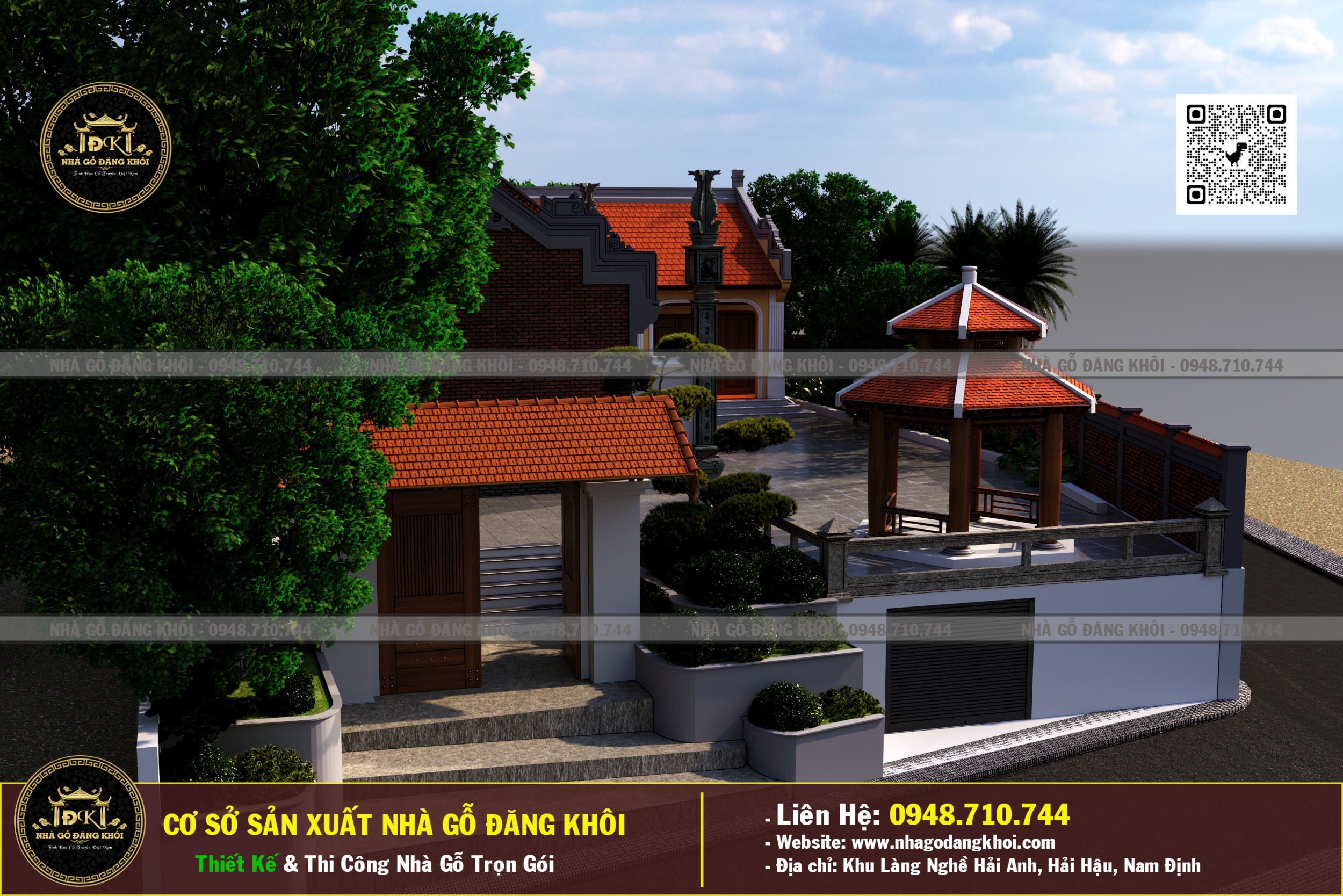 Ảnh Thiết Kế Nhà Gỗ 3 Gian Lim Nam Phi Tại Hà Nội 6