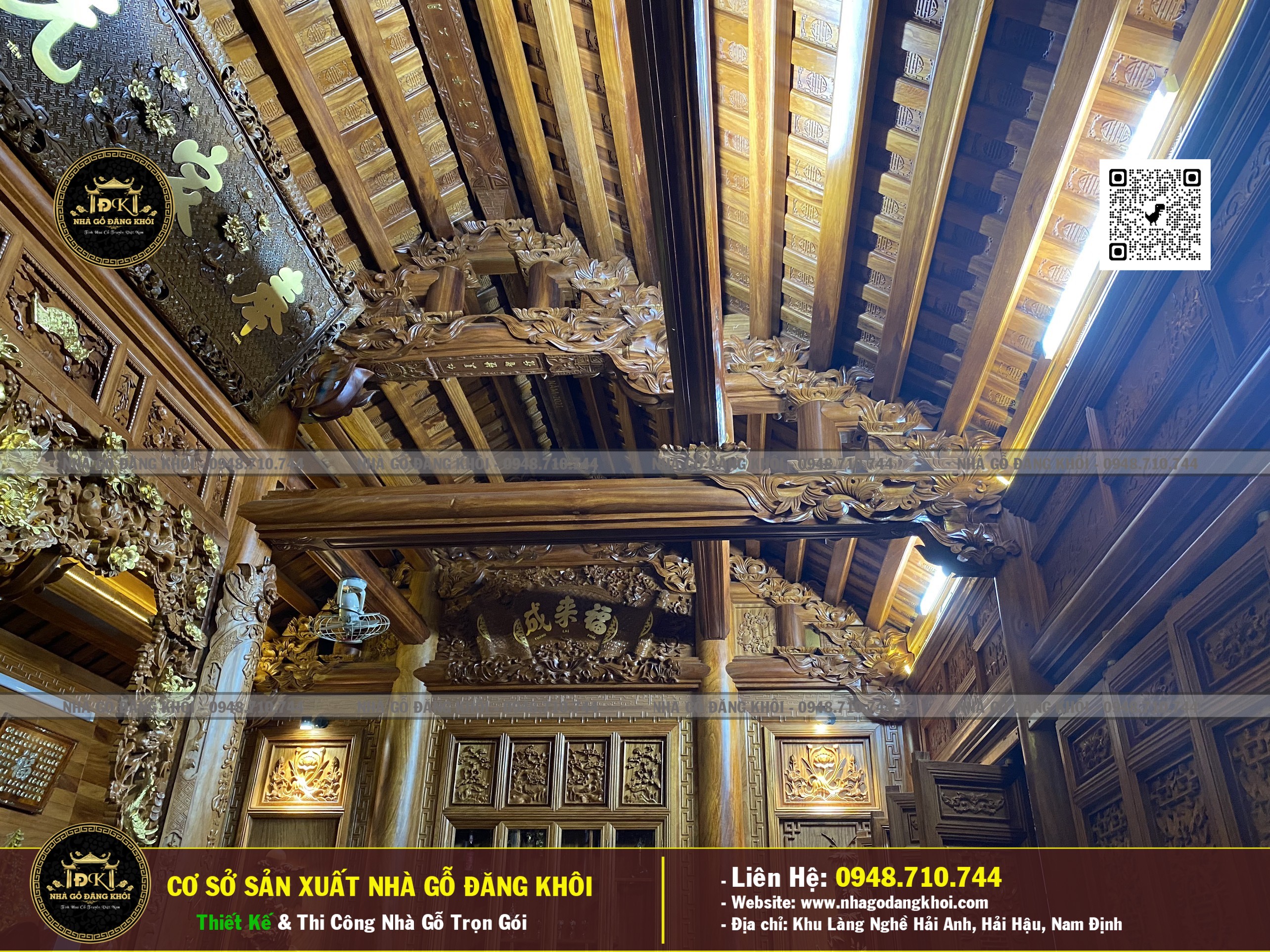 Ảnh Nội Thất Nhà Gỗ 3 Gian Lim Nam Phi - Nhà Gỗ Đăng Khôi 4