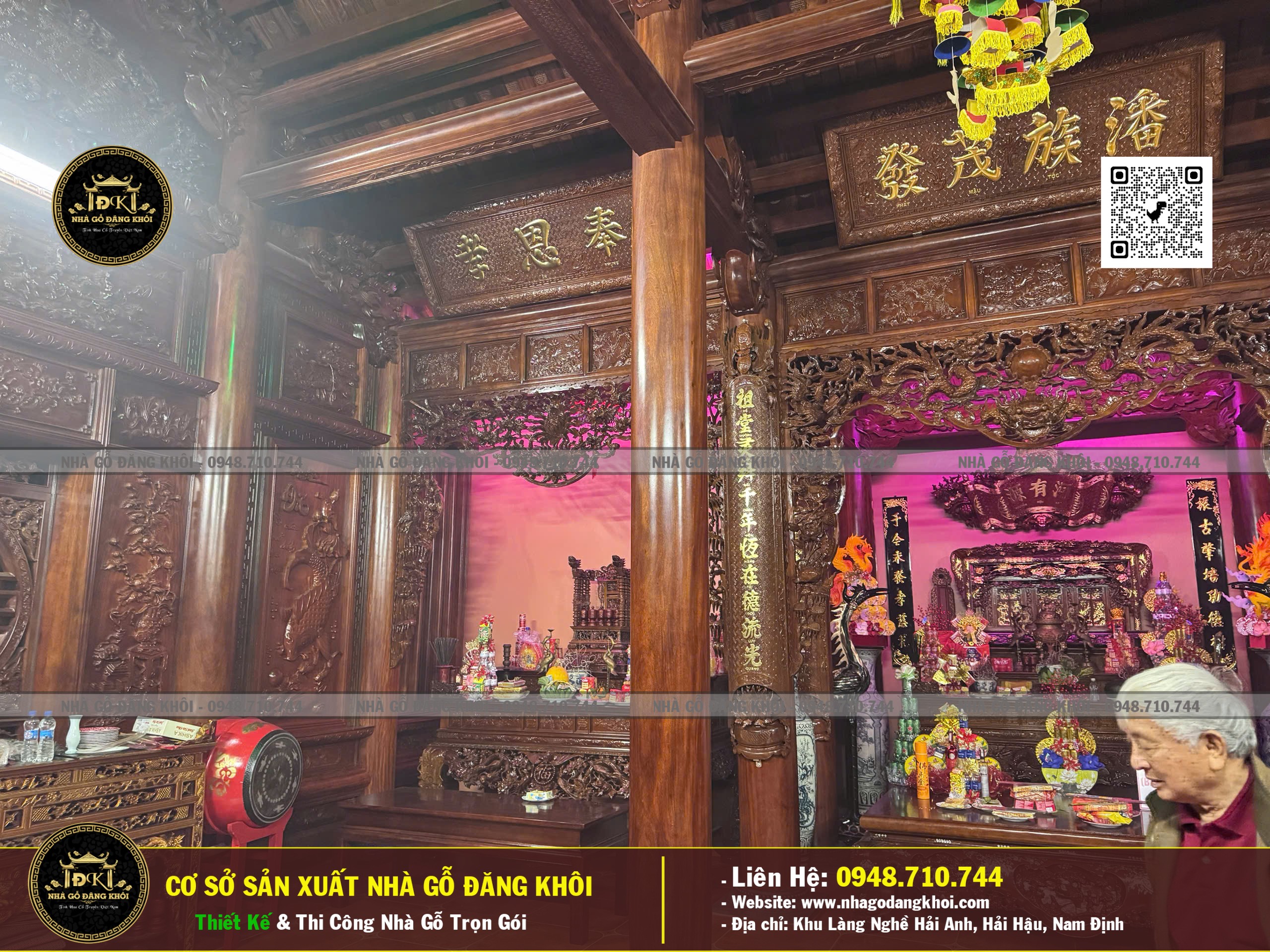 Ảnh Nội Thất Nhà Gỗ 3 Gian 1 Hậu Cung Lim Nam Phi ,Nhà Thờ Họ Phan Nhà Gỗ Đăng khôi 2