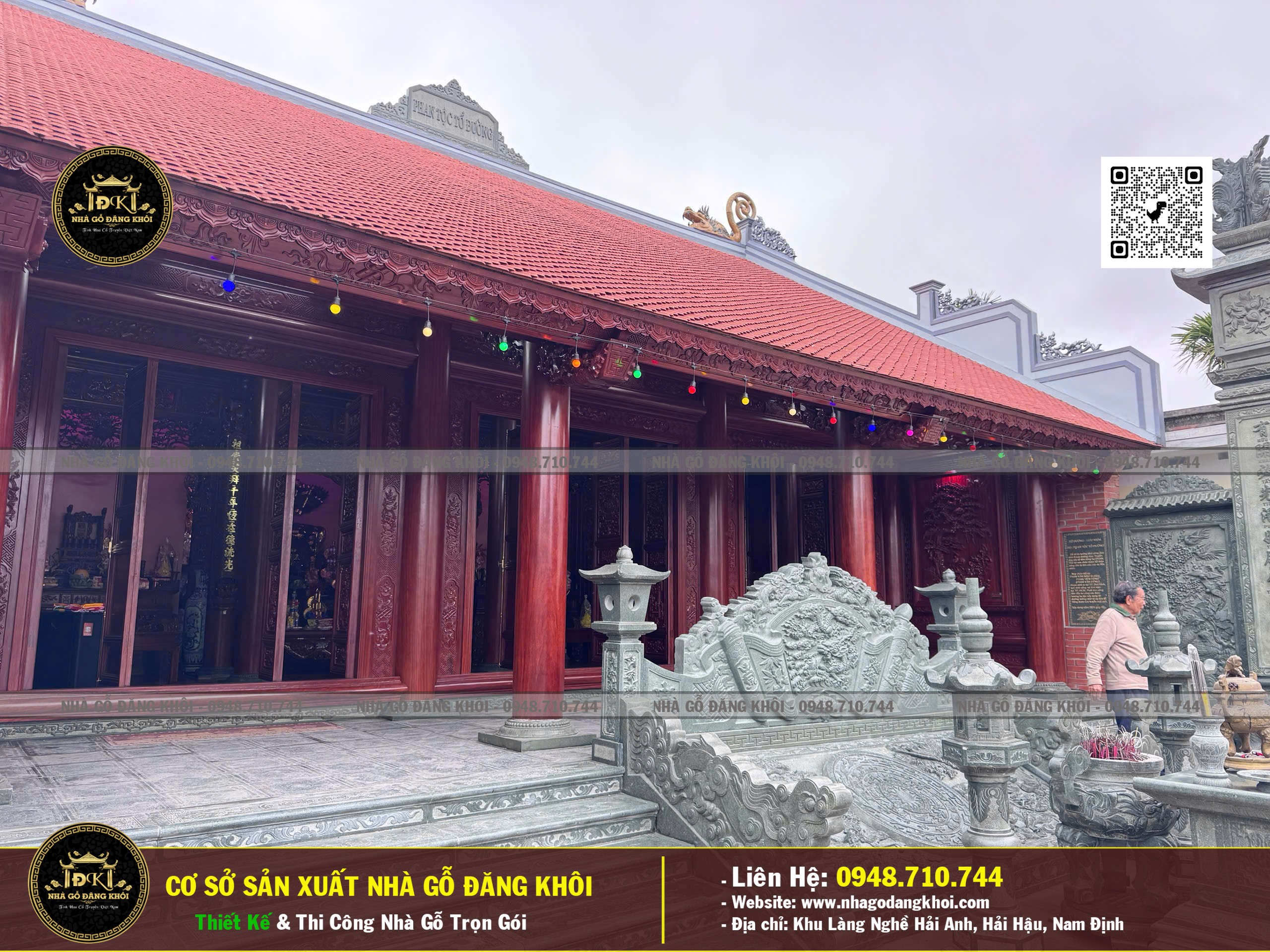Ảnh Nhà Gỗ 3 Gian 1 Hậu Cung ,Từ Đường Họ Phan Làng Nguyễn Thái Bình 6
