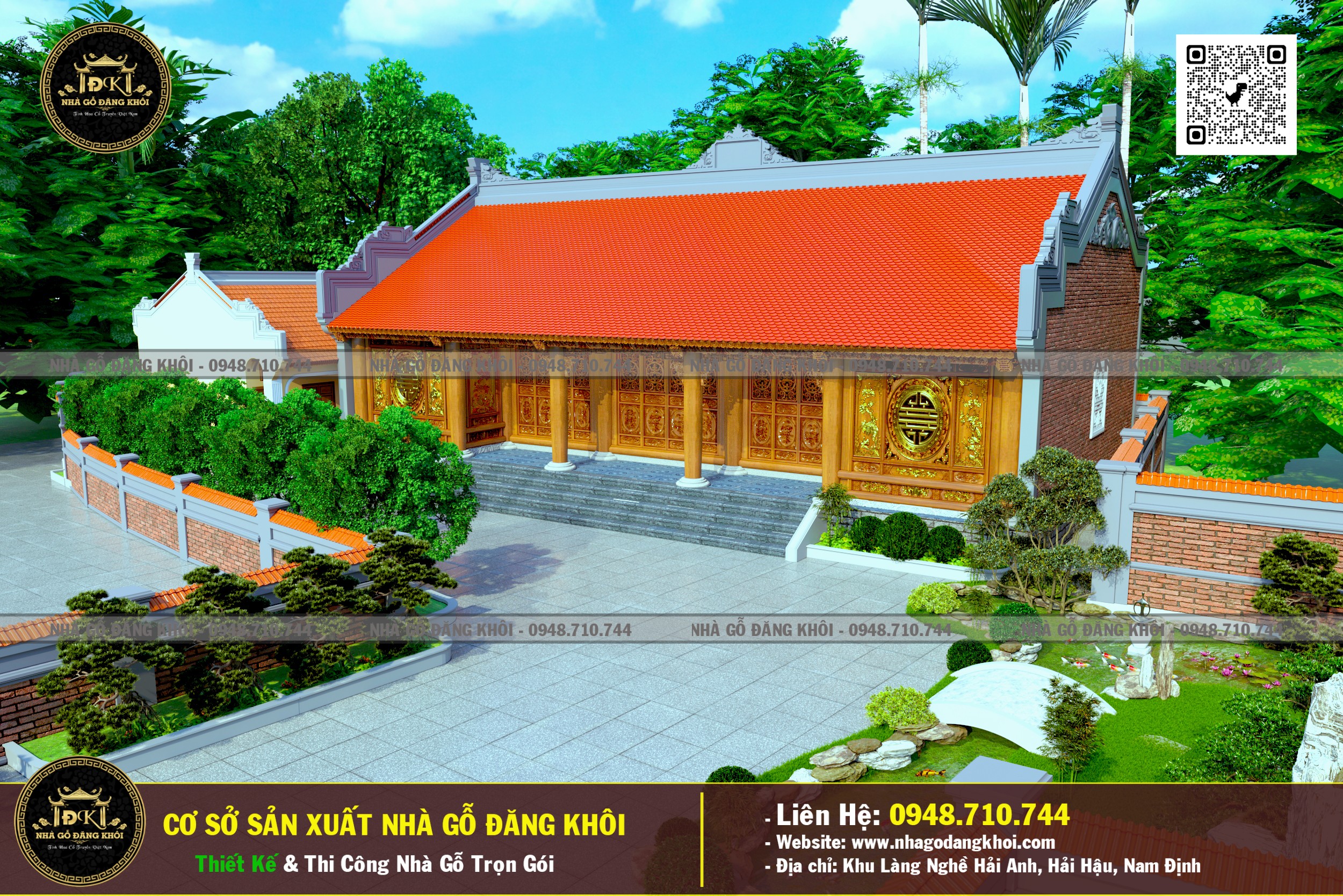Ảnh Nhà Gỗ 5 Gian Lim Nam Phi Tại Vụ Bản - Nhà Gỗ Đăng Khôi 4