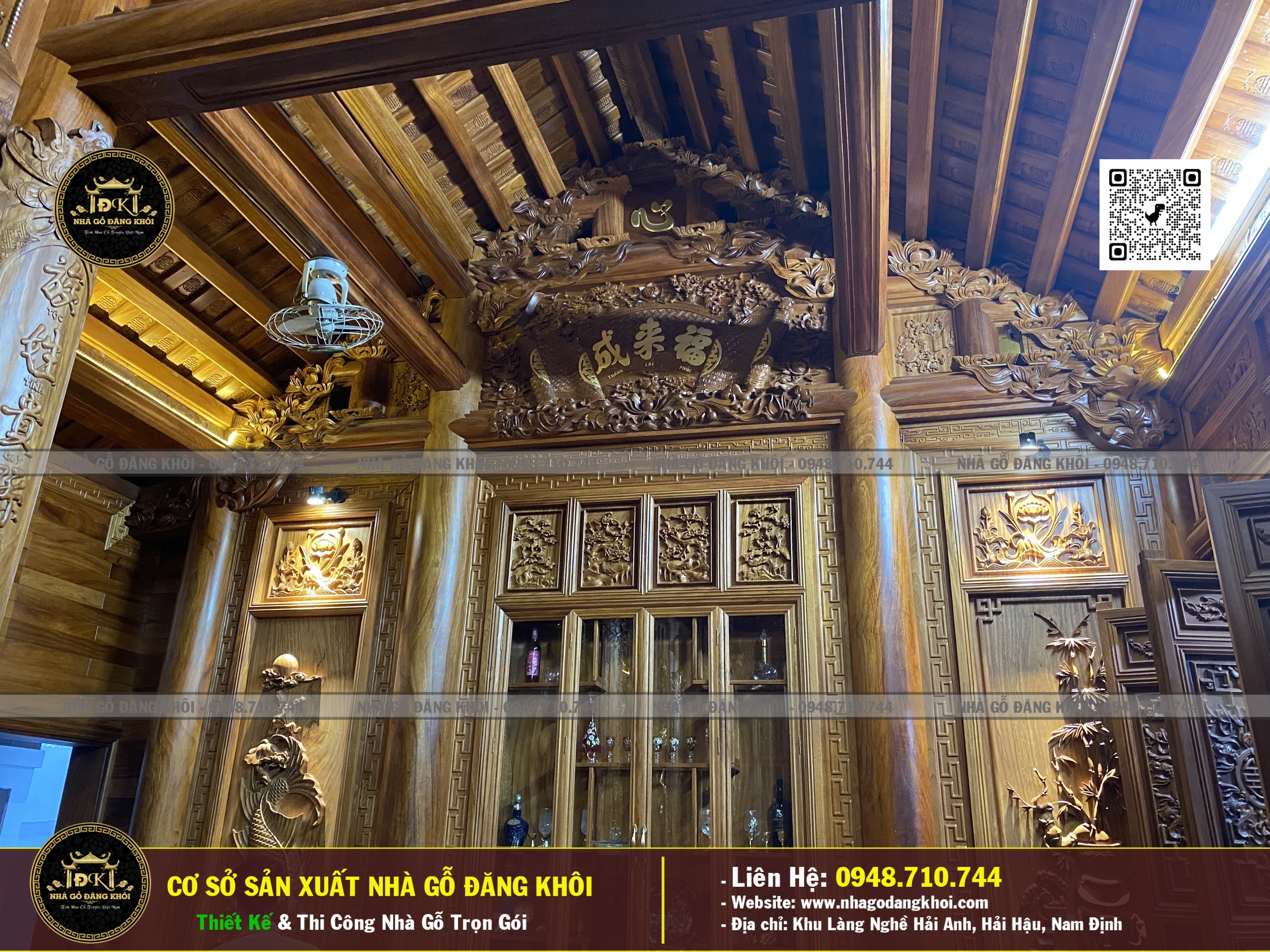 Ảnh Nội Thất Nhà Gỗ 3 Gian Lim Nam Phi - Nhà Gỗ Đăng Khôi 6