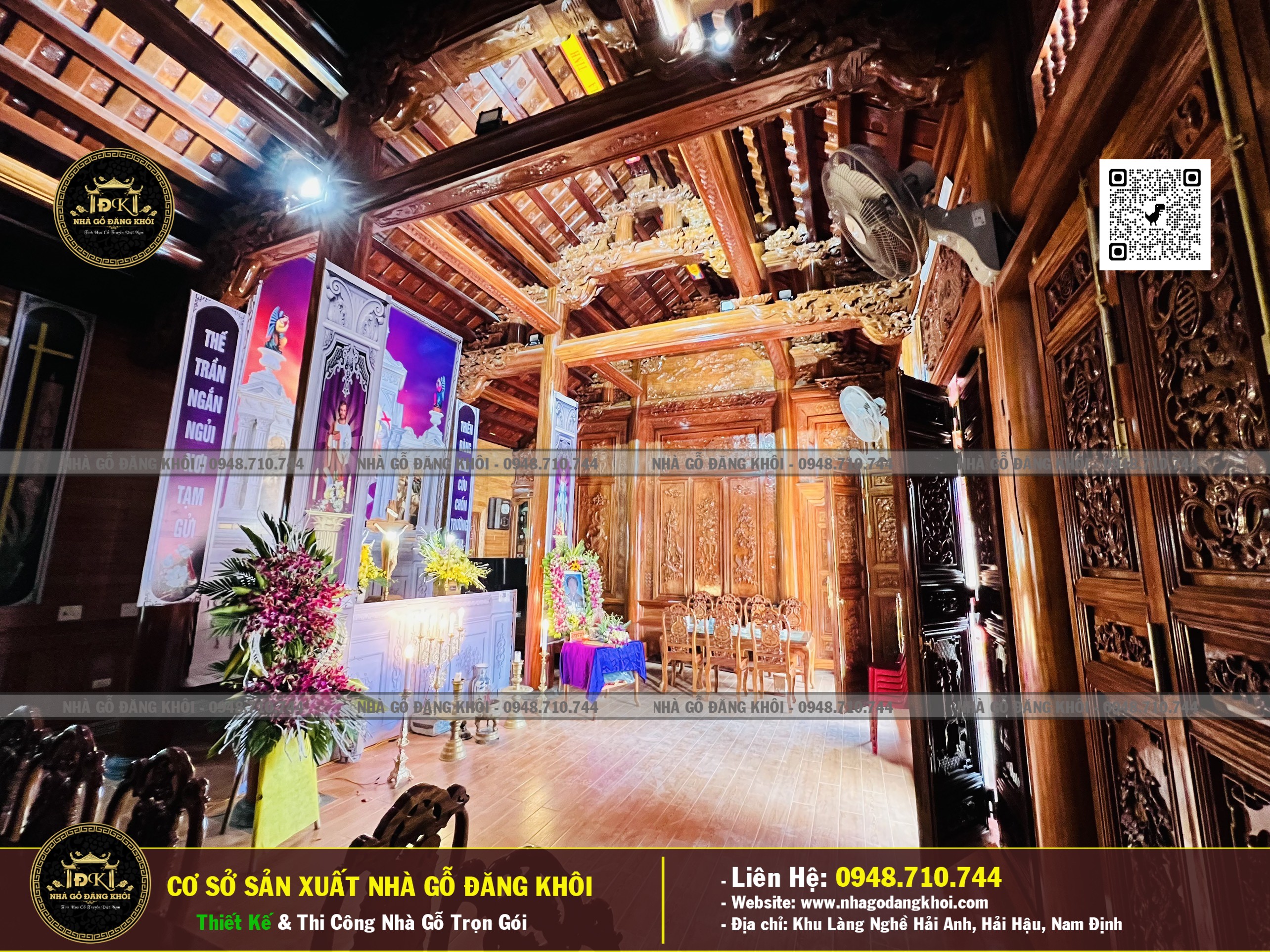 Ảnh Nội Thất Nhà Gỗ 5 Gian Lim Nam Phi - Nhà Gỗ Đăng Khôi 3